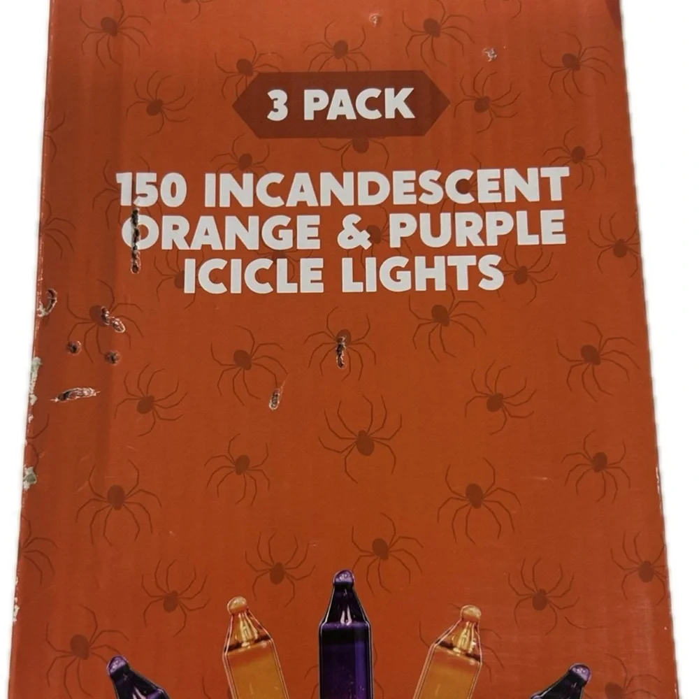 Halloween Joiedomi Icicle Lights with Purple and Orange Glow